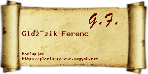 Glózik Ferenc névjegykártya