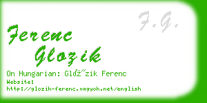ferenc glozik business card